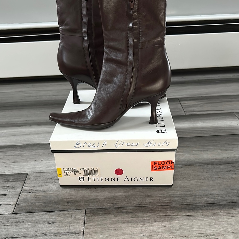 Etienne Aigner Brown Dress Boots